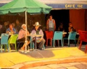 Cafe with Neon Chairs